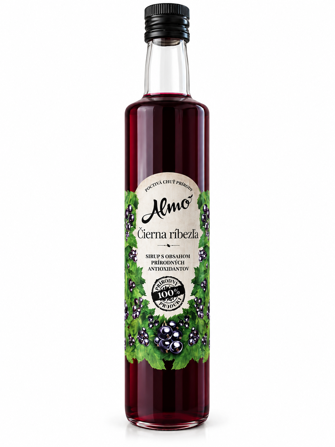 ALMO sirup ČIERNA RÍBEZĽA 50% ovocia 0,5 l